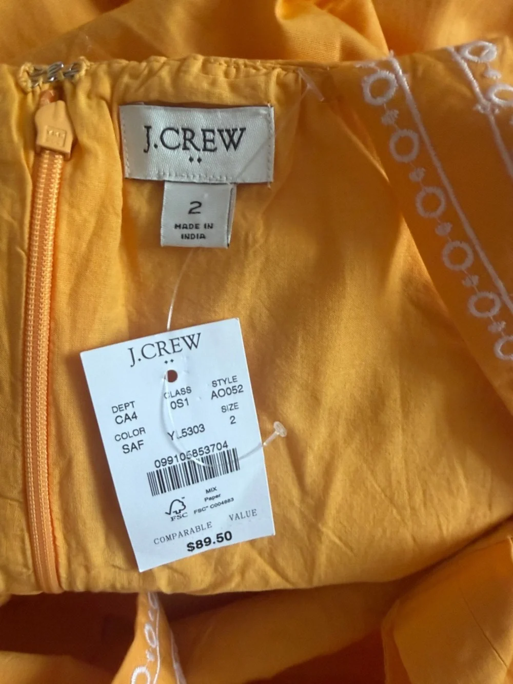 J. Crew Bright Yellow Tiered Sundress with Floral Eyelet Hem